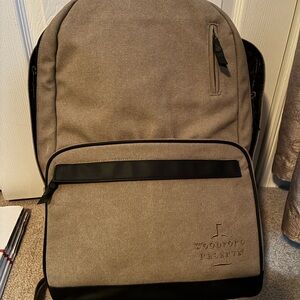 Tan and Black Men's Backpack